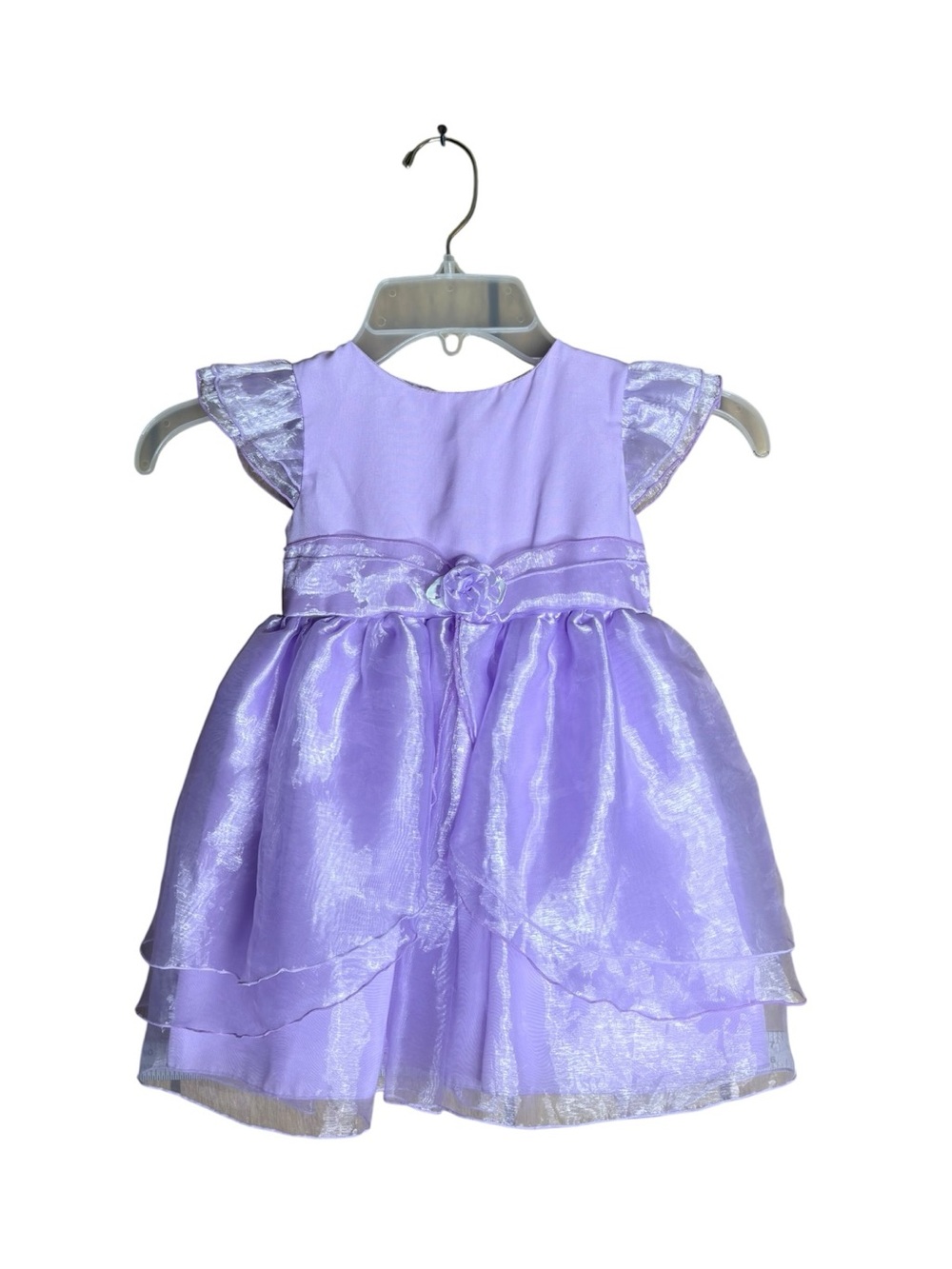 Peachy Kids Lavender Organza Party Dress Girls 2T Flutter Sleeve